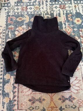 Nordstrom kids fuzzy teady Black Turtleneck Cozy Pullover Hoodie